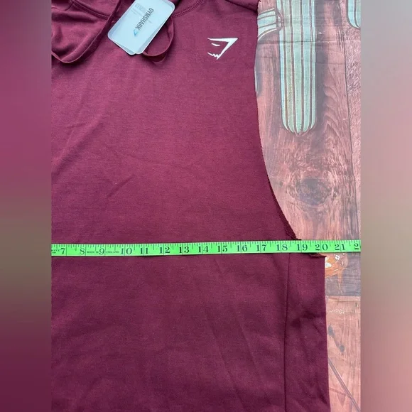 Gym Shark Men’s Sleeveless Hoodie Maroon Burgundy Hoodie by [Brand] - Picture 3 of 5